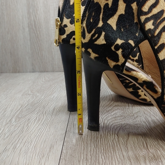 Louise et Cie Isabelle Leather Animal Print Tan Brown Black 7 37.5 Leopard Heels - Picture 11 of 12